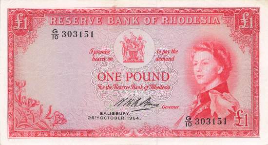 1 Pound Rhodesien 1964 p25a